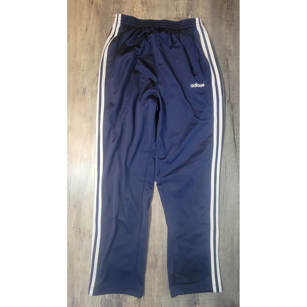 Adidas Adibreak Tear Away Track Pants Navy Blue White Stripe Snap Button Mens M